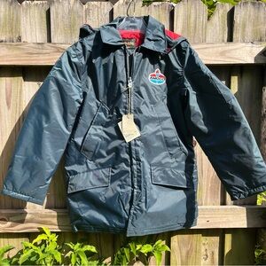 Vintage 1980s Amoco Hooded Utility Jacket NWT. 
Size M